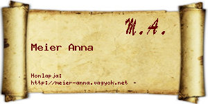 Meier Anna névjegykártya